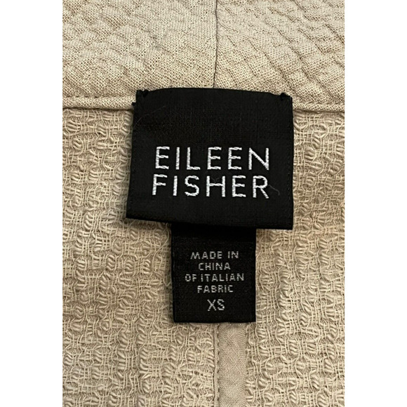 Eileen Fisher Gauzy Texture Blazer Jacket Pockets Minimalist Beige Size XS - Picture 9 of 13